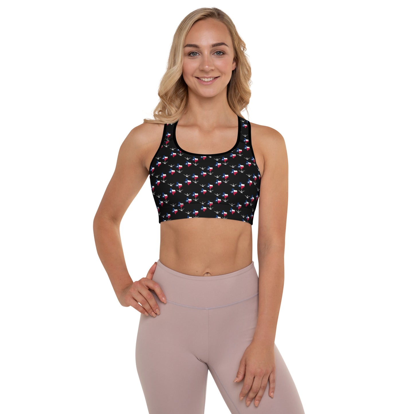 LSK "TexasMade" Padded Sports Bra in Black