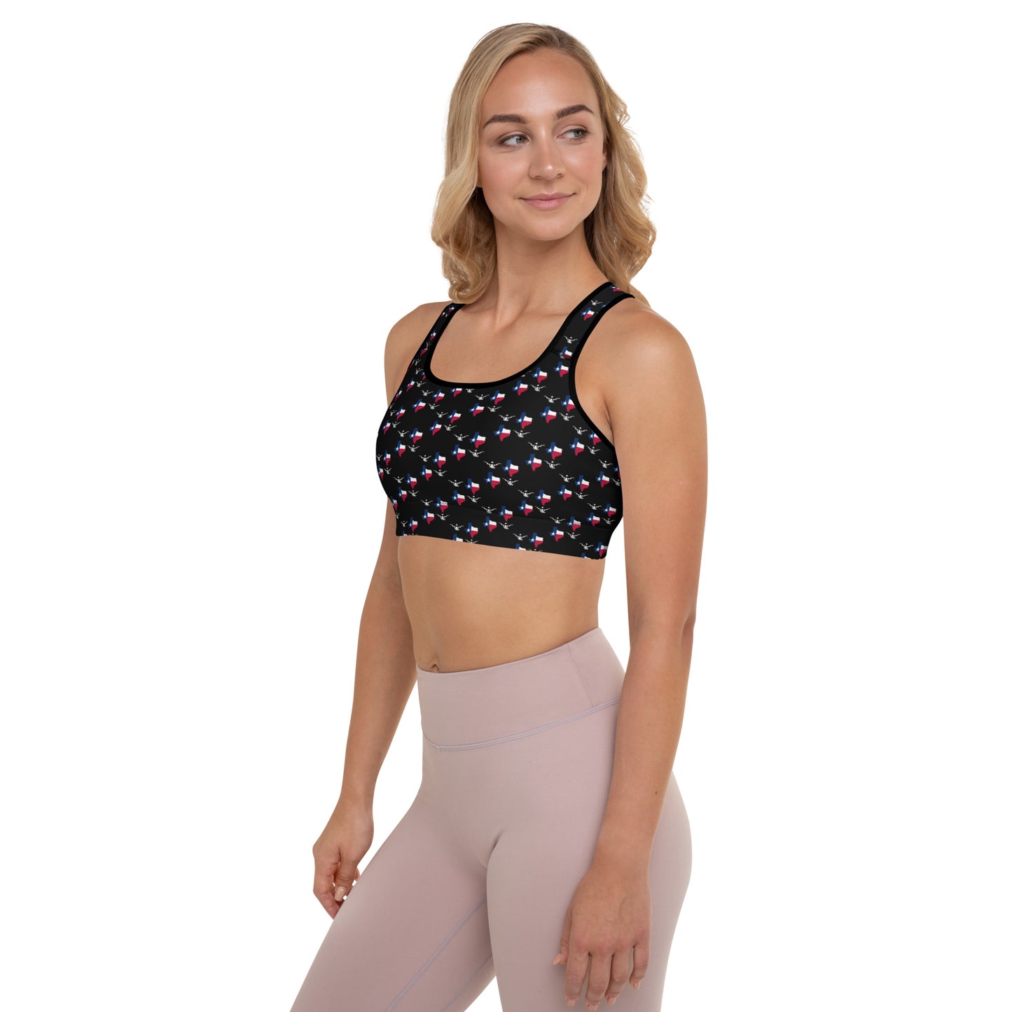 LSK "TexasMade" Padded Sports Bra in Black