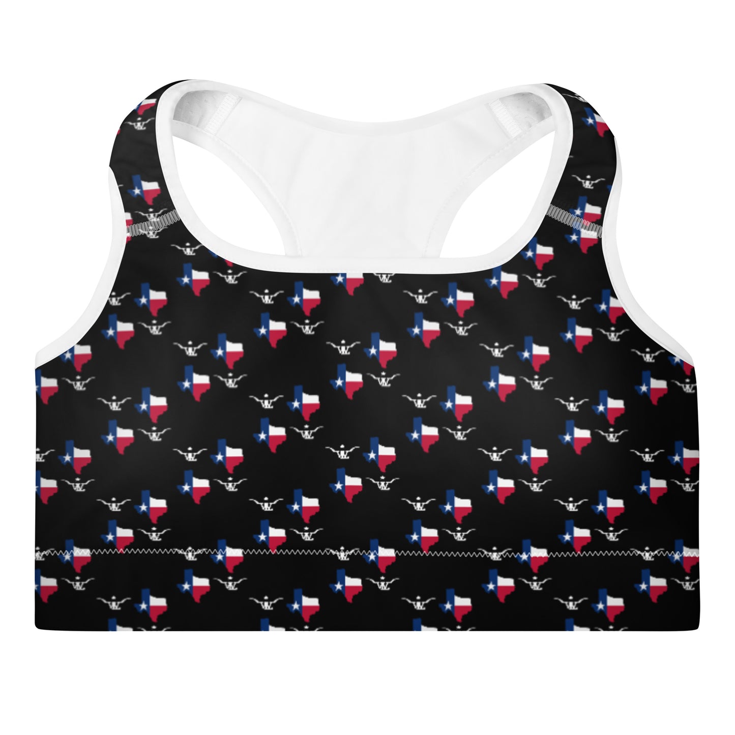 LSK "TexasMade" Padded Sports Bra in Black