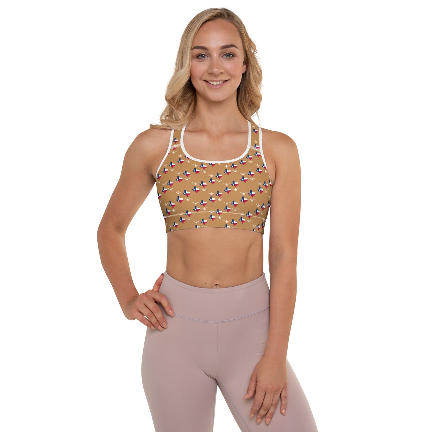 LSK "TexasMade" Padded Sports Bra in Nude