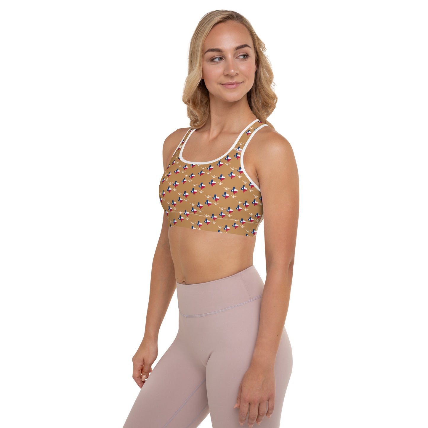 LSK "TexasMade" Padded Sports Bra in Nude